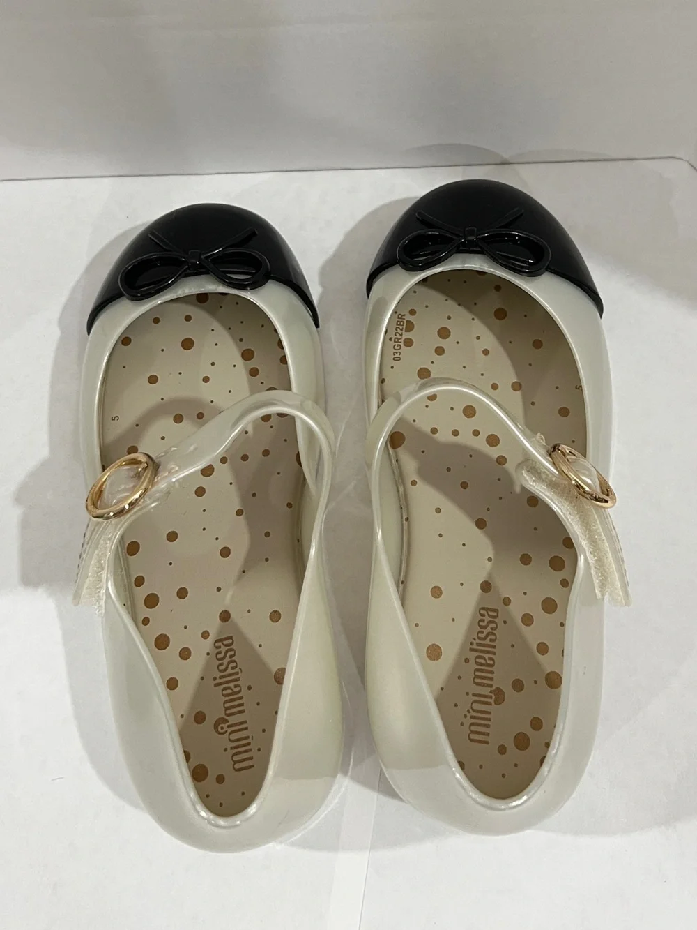 MINI MELISSA Little Girls Mini Sweet Love Cap Toe Mary Jane Size 10 Pearly White